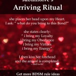 BDSM Rule for Submissive's Arriving Ritual