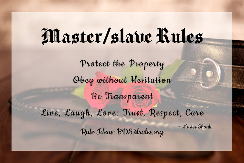 Master Slave Rules BDSM Relationship Ideas